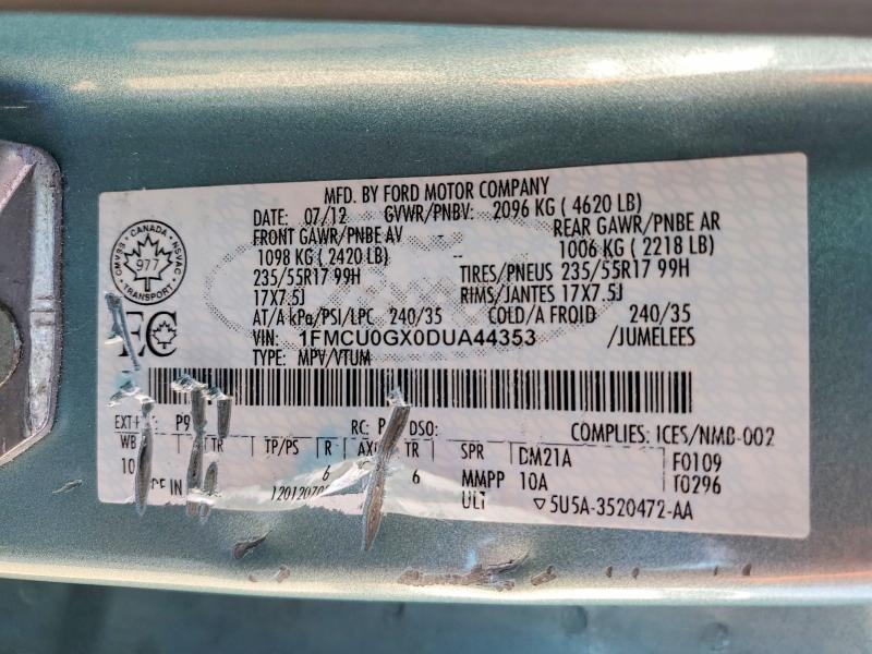 Aukcja sprzedaży 2013 Ford Escape, vin: 1FMCU0GX0DUA44353, numer aukcji: 50818046