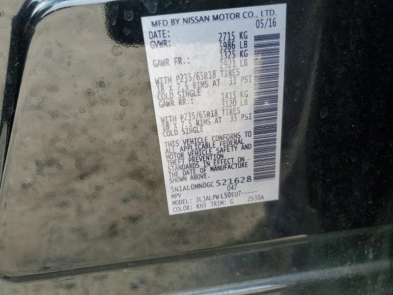 Aukcja sprzedaży 2016 Infiniti Qx60, vin: 5N1AL0MN0GC521628, numer aukcji: 48765466