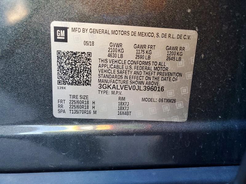 49108376 :رقم المزاد ، 3GKALVEV0JL396016 vin ، 2018 Gmc Terrain مزاد بيع