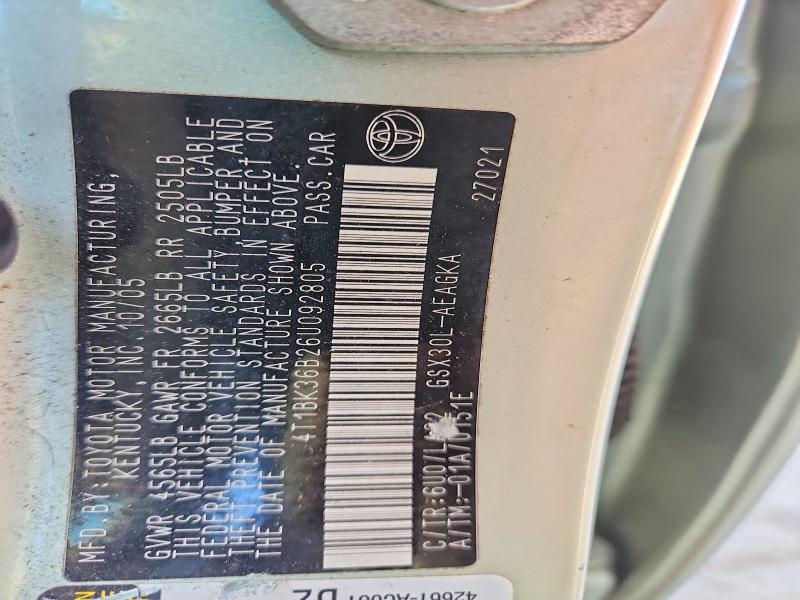 Продажа на аукционе авто 2006 Toyota Avalon, vin: 4T1BK36B26U092805, номер лота: 50332586