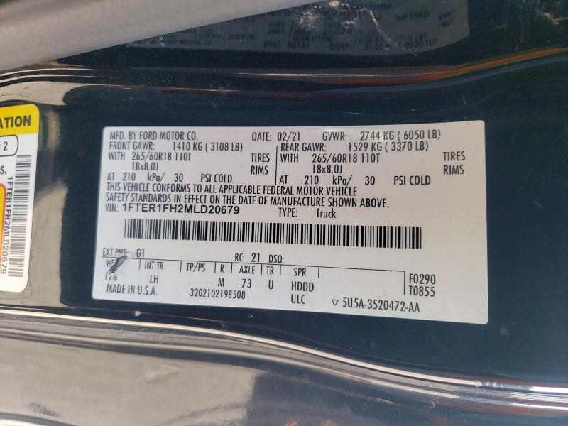 Продаж на аукціоні авто 2021 Ford Ranger, vin: 1FTER1FH2MLD20679, номер лоту: 49630046