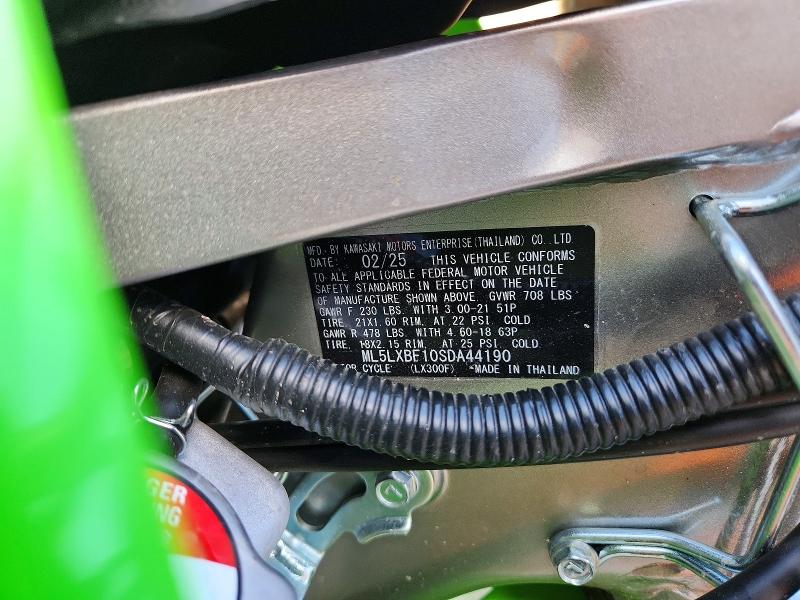 2025 Kawasaki Klx300 მანქანა იყიდება აუქციონზე, vin: ML5LXBF10SDA44190, აუქციონის ნომერი: 50984596
