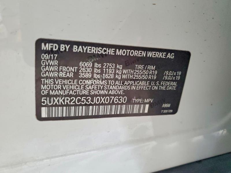 Aukcja sprzedaży 2018 Bmw X5, vin: 5UXKR2C53J0X07630, numer aukcji: 52050206
