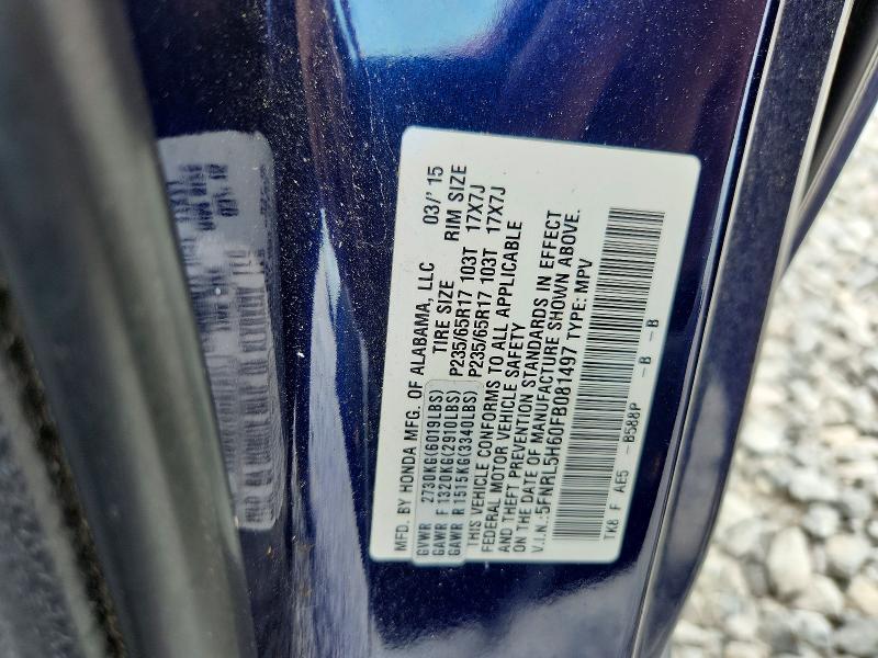 Продаж на аукціоні авто 2015 Honda Odyssey, vin: 5FNRL5H60FB081497, номер лоту: 49379556