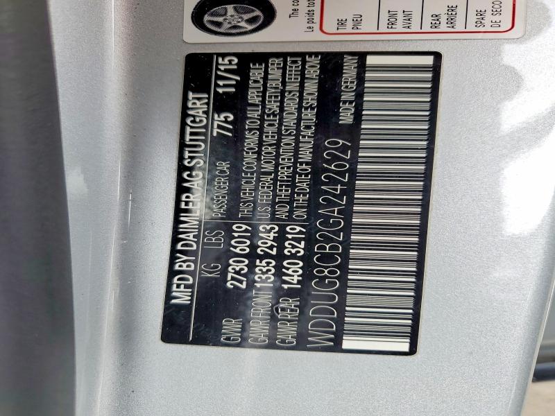 50703416 :رقم المزاد ، WDDUG8CB2GA242629 vin ، 2016 Mercedes-benz S مزاد بيع