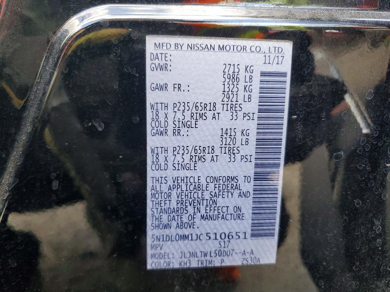2018 Infiniti Qx60 მანქანა იყიდება აუქციონზე, vin: 5N1DL0MM1JC510651, აუქციონის ნომერი: 50266476