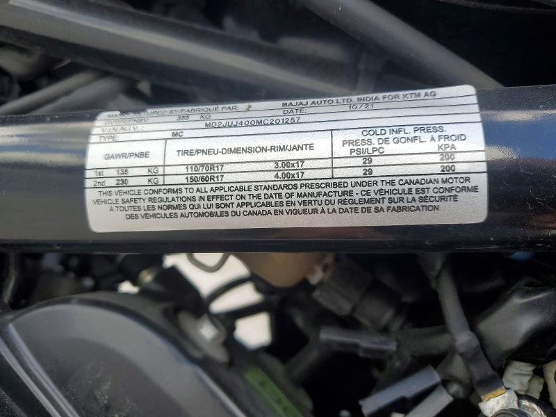 2021 Husqvarna Vitpilen 401/svartpilen 401 მანქანა იყიდება აუქციონზე, vin: MD2JUJ400MC201257, აუქციონის ნომერი: 48657096
