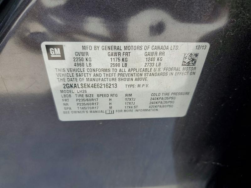 Продаж на аукціоні авто 2014 Gmc Terrain, vin: 2GKALSEK4E6216213, номер лоту: 49749366