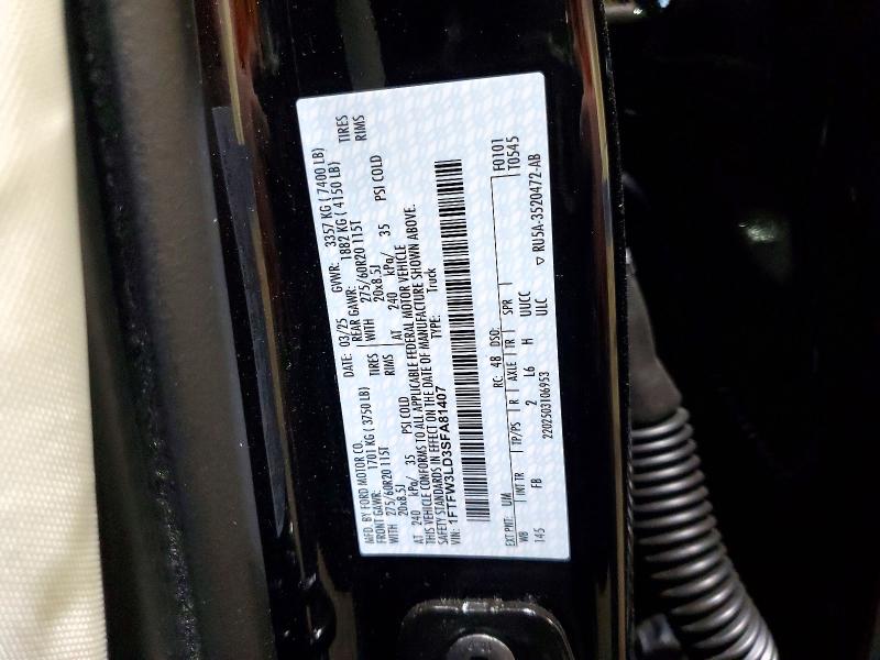 Aukcja sprzedaży 2025 Ford F150, vin: 1FTFW3LD3SFA81407, numer aukcji: 51719336