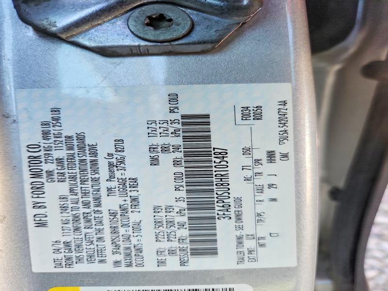 Продаж на аукціоні авто 2017 Ford Fusion, vin: 3FA6P0SU8HR105487, номер лоту: 48313766