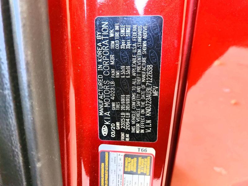 2020 Kia Soul მანქანა იყიდება აუქციონზე, vin: KNDJ23AU3L7122638, აუქციონის ნომერი: 49326886