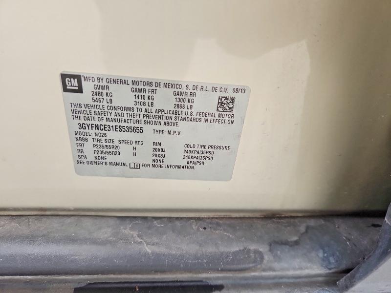 50361606 :رقم المزاد ، 3GYFNCE31ES535655 vin ، 2014 Cadillac Srx مزاد بيع