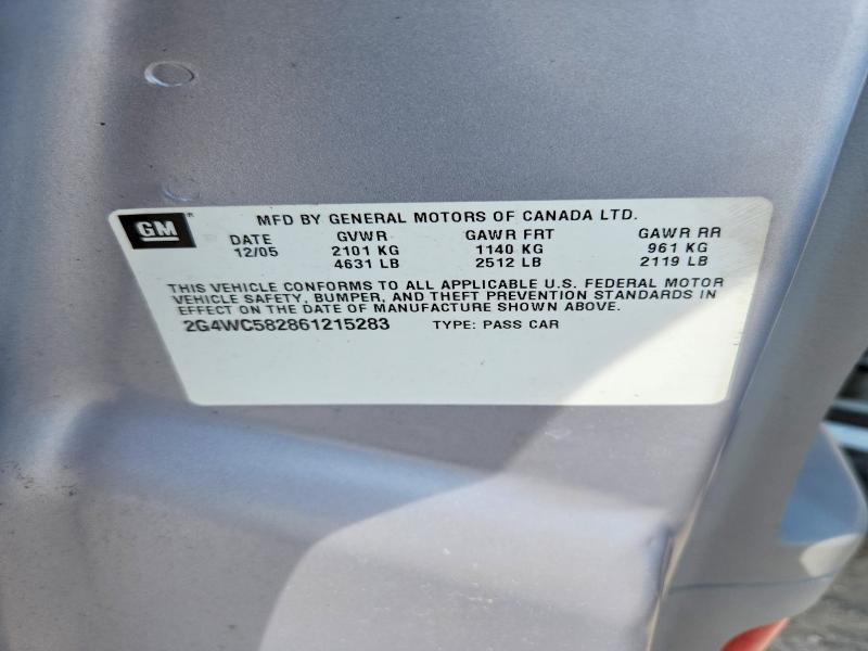 Продажа на аукционе авто 2006 Buick Lacrosse, vin: 2G4WC582861215283, номер лота: 50237076