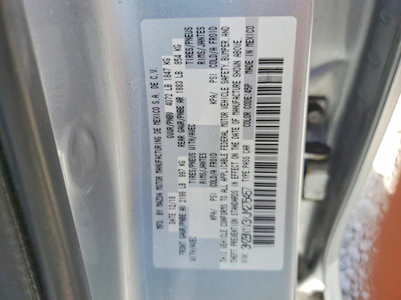 Продажа на аукционе авто 2018 Mazda 3, vin: 3MZBN1V3XJM276457, номер лота: 51286496