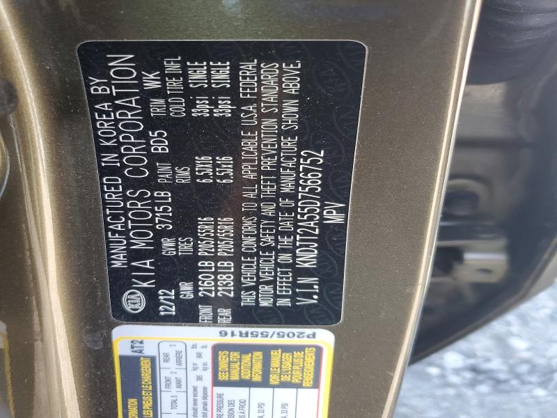 Aukcja sprzedaży 2013 Kia Soul, vin: KNDJT2A55D7566752, numer aukcji: 49926416
