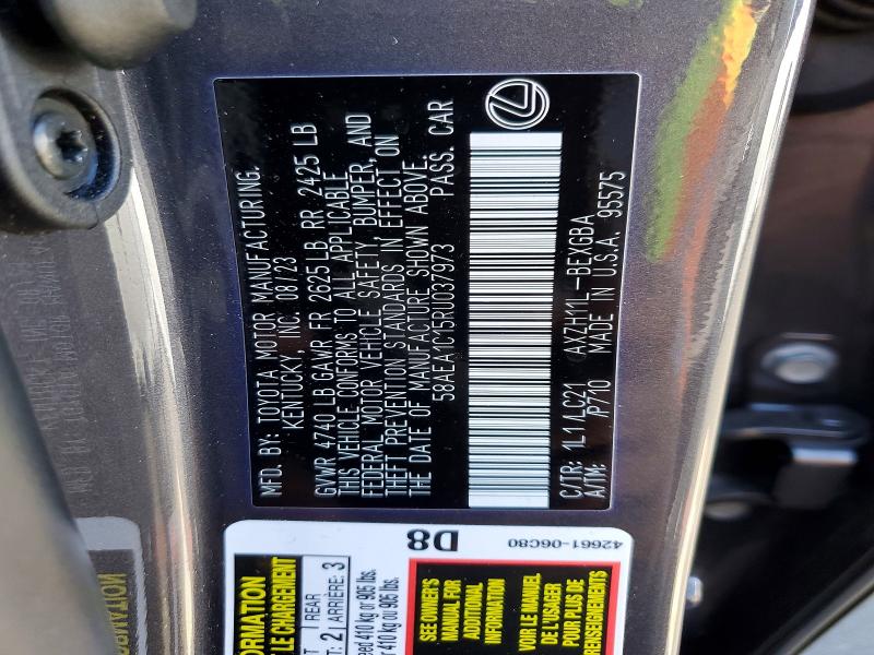 2024 Lexus Es 300h მანქანა იყიდება აუქციონზე, vin: 58AEA1C15RU037973, აუქციონის ნომერი: 50240266
