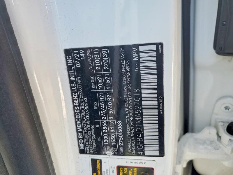 Aukcja sprzedaży 2021 Mercedes-benz Gle, vin: 4JGFB4JB1MA527018, numer aukcji: 49432356