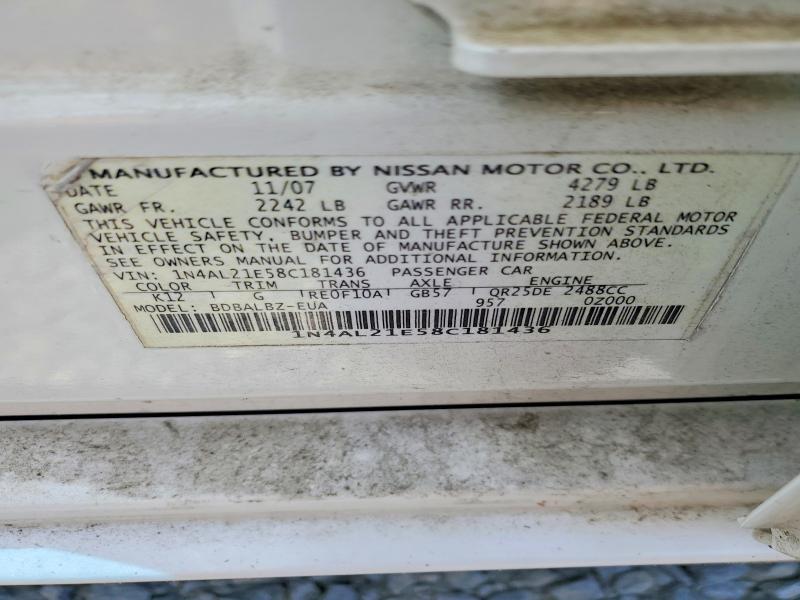 Продажа на аукционе авто 2008 Nissan Altima, vin: 1N4AL21E58C181436, номер лота: 45494336