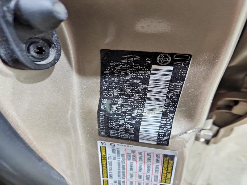 49377946 :رقم المزاد ، 2T1BR32E97C836530 vin ، 2007 Toyota Corolla مزاد بيع