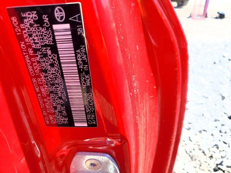 Aukcja sprzedaży 2009 Toyota Yaris, vin: JTDJT903595255642, numer aukcji: 48934496