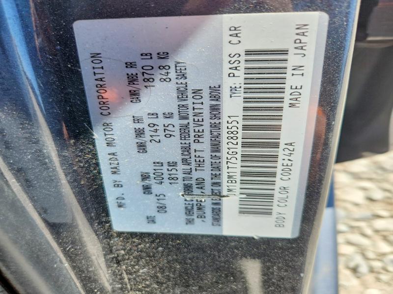 51803026 :رقم المزاد ، JM1BM1T75G1288551 vin ، 2016 Mazda 3 مزاد بيع