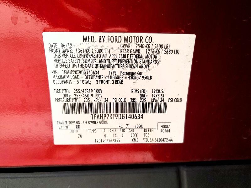 Продаж на аукціоні авто 2013 Ford Taurus, vin: 1FAHP2KT9DG140634, номер лоту: 47820316