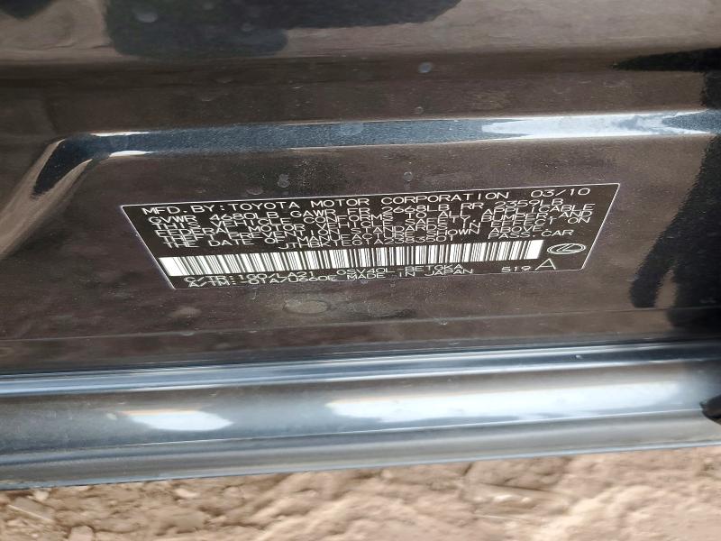 Продаж на аукціоні авто 2010 Lexus Es, vin: JTHBK1EG1A2383501, номер лоту: 50674316
