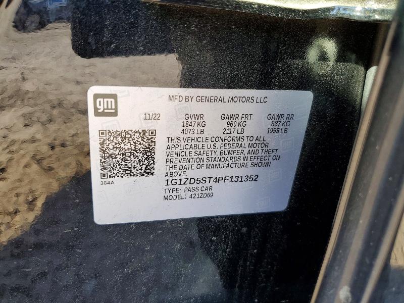 Aukcja sprzedaży 2023 Chevrolet Malibu, vin: 1G1ZD5ST4PF131352, numer aukcji: 50055516