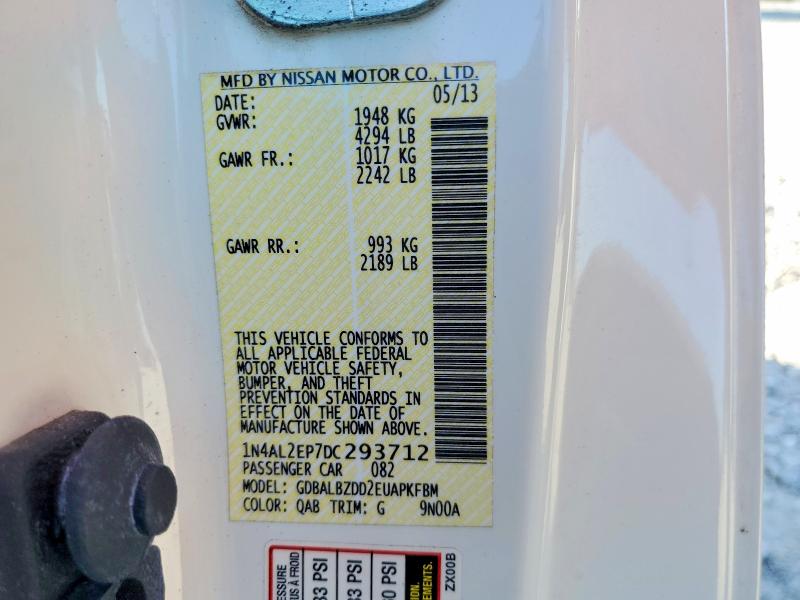 Aukcja sprzedaży 2013 Nissan Altima, vin: 1N4AL2EP7DC293712, numer aukcji: 50172926