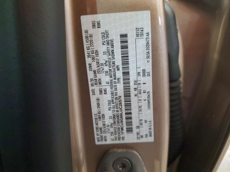 Aukcja sprzedaży 2020 Ford Escape, vin: 1FMCU9G66LUC26570, numer aukcji: 50565396