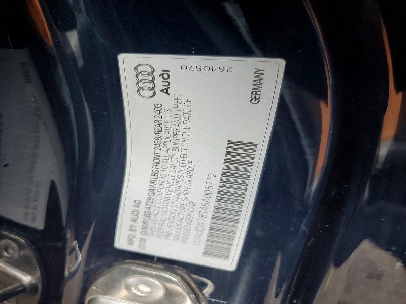 Aukcja sprzedaży 2009 Audi A5, vin: WAUDK78T49A005712, numer aukcji: 49797496