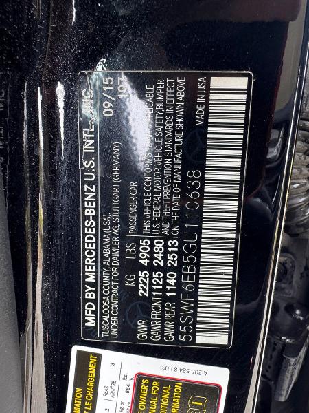 Продажа на аукционе авто 2016 Mercedes-benz C, vin: 55SWF6EB5GU110638, номер лота: 49058756