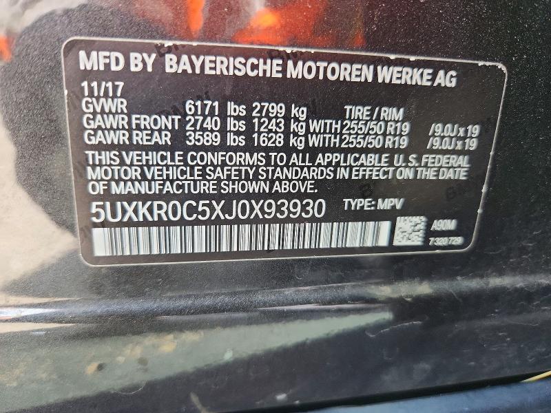 49504576 :رقم المزاد ، 5UXKR0C5XJ0X93930 vin ، 2018 Bmw X5 مزاد بيع