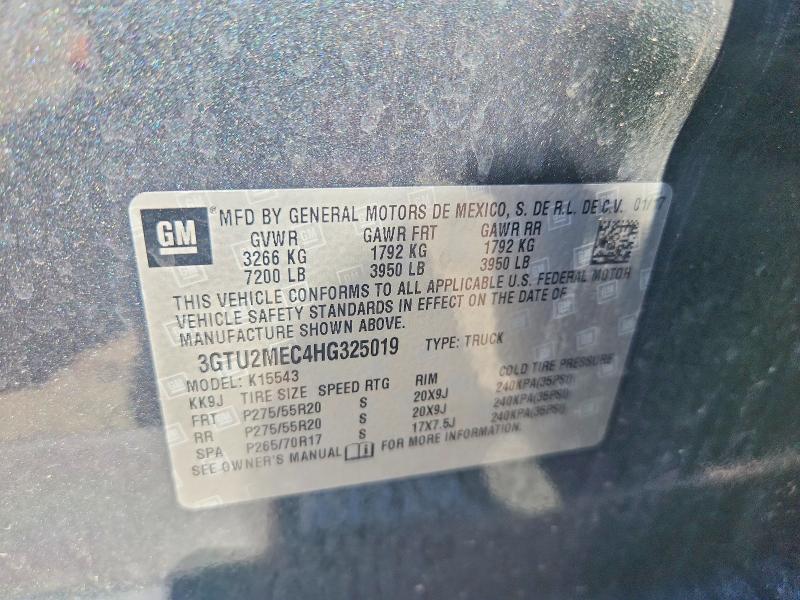 2017 Gmc Sierra მანქანა იყიდება აუქციონზე, vin: 3GTU2MEC4HG325019, აუქციონის ნომერი: 49877336