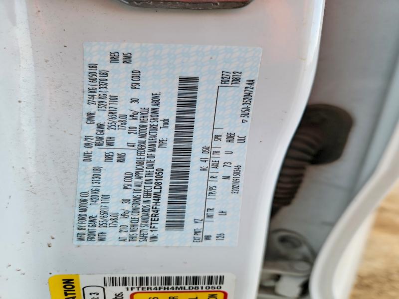 2021 Ford Ranger მანქანა იყიდება აუქციონზე, vin: 1FTER4FH4MLD81050, აუქციონის ნომერი: 50848156