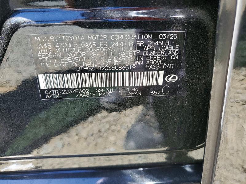 Продаж на аукціоні авто 2025 Lexus Is 350, vin: JTHGZ1B20S5086519, номер лоту: 50822296