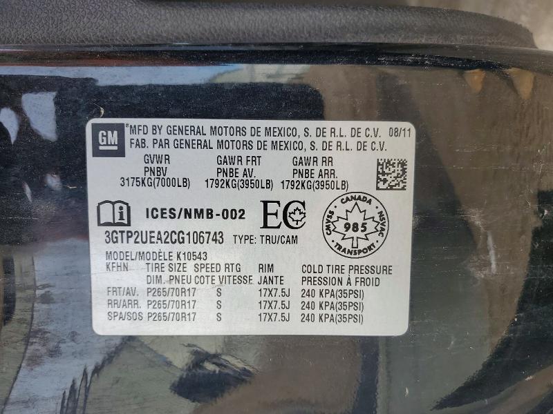 Продажа на аукционе авто 2012 Gmc Sierra, vin: 3GTP2UEA2CG106743, номер лота: 49561726