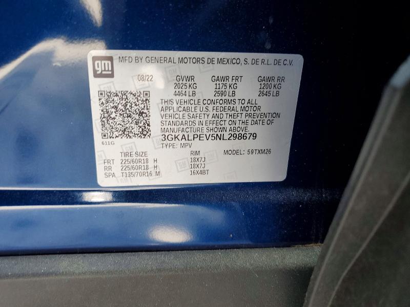 2022 Gmc Terrain მანქანა იყიდება აუქციონზე, vin: 3GKALPEV5NL298679, აუქციონის ნომერი: 48266106