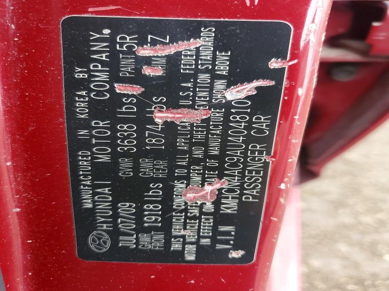 48596876 :رقم المزاد ، KMHCN4AC9AU404810 vin ، 2010 Hyundai Accent مزاد بيع