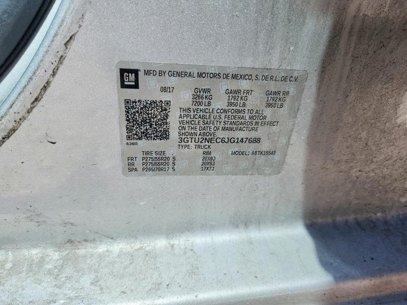 49325966 :رقم المزاد ، 3GTU2NEC6JG147688 vin ، 2018 Gmc Sierra مزاد بيع