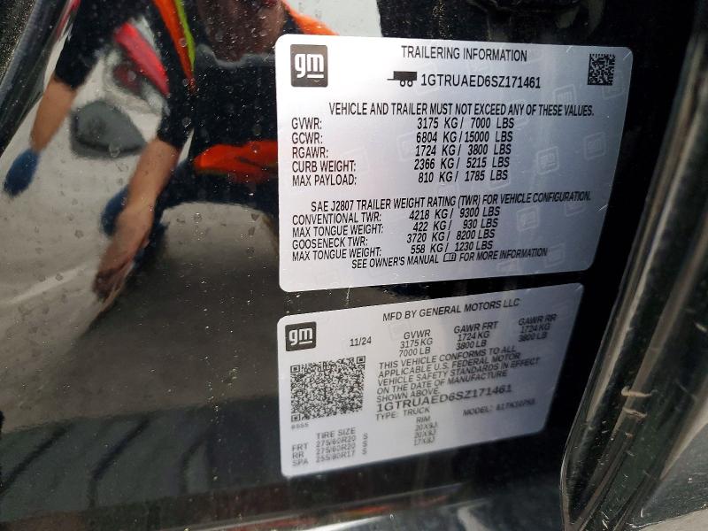 2025 Gmc K1500 4x4 მანქანა იყიდება აუქციონზე, vin: 1GTRUAED6SZ171461, აუქციონის ნომერი: 50138396