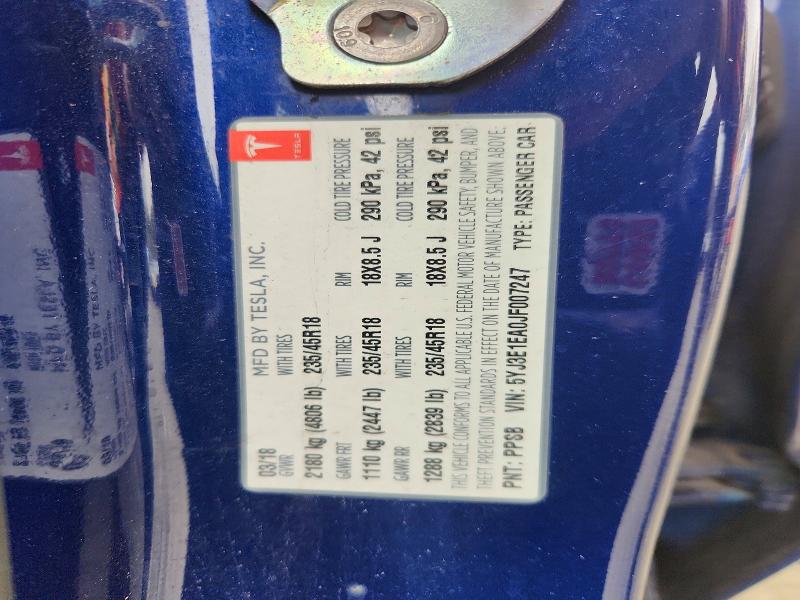 Продажа на аукционе авто 2018 Tesla Model 3, vin: 5YJ3E1EA0JF007247, номер лота: 48507046