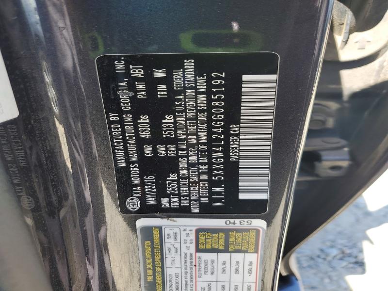 Aukcja sprzedaży 2016 Kia Optima, vin: 5XXGW4L24GG085192, numer aukcji: 48706066