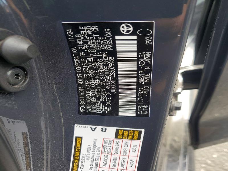 Aukcja sprzedaży 2025 Toyota Corolla Hybrid, vin: JTDBCMFE0S3075938, numer aukcji: 50264666