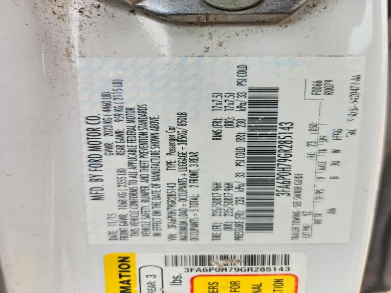 Aukcja sprzedaży 2016 Ford Fusion, vin: 3FA6P0H79GR285143, numer aukcji: 51688506
