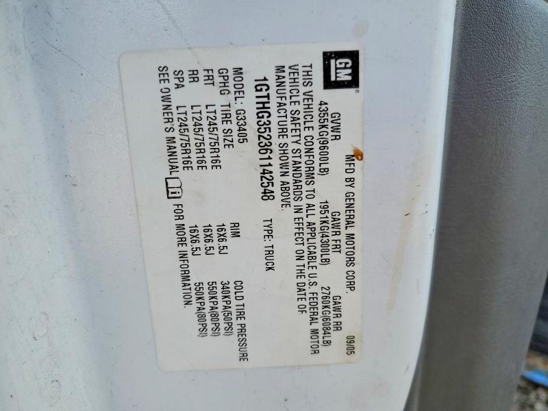 48660426 :رقم المزاد ، 1GTHG352361142548 vin ، 2006 Gmc Savana مزاد بيع