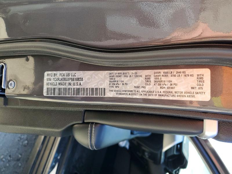 50948596 :رقم المزاد ، 1C4RJKBGXP8810838 vin ، 2023 Jeep Grand Cherokee مزاد بيع