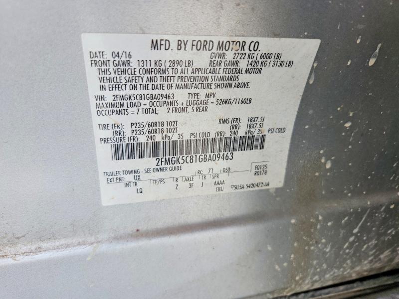 Продаж на аукціоні авто 2016 Ford Flex, vin: 2FMGK5C81GBA09463, номер лоту: 50946286