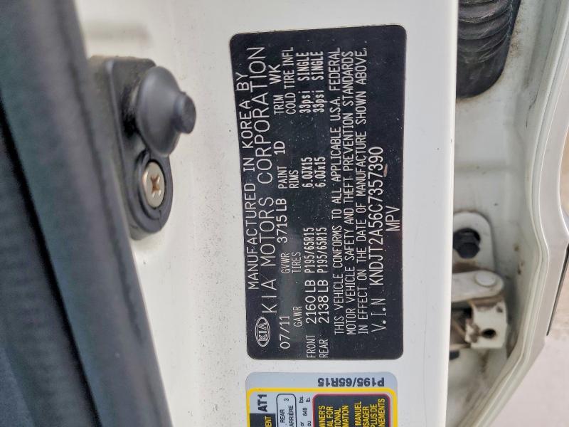 48400296 :رقم المزاد ، KNDJT2A56C7357390 vin ، 2012 Kia Soul مزاد بيع