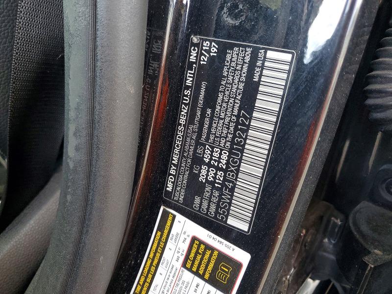 Продажа на аукционе авто 2016 Mercedes-benz C, vin: 55SWF4JBXGU132127, номер лота: 50713876